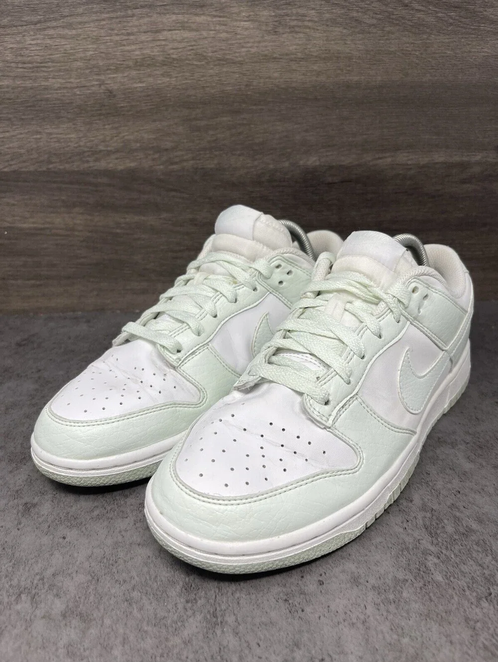 Nike Dunk Low Next Nature White Mint Green Womens Size 9.5 Casual Sneakers